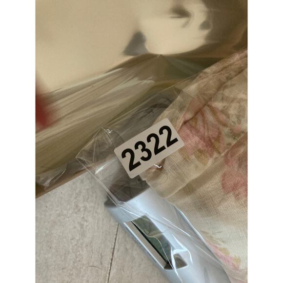 Eileen West Mini Dress 10P Linen Floral Short Sleeve Cream Pink Cottage Retro 10 - Picture 15 of 16